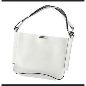 Stuart Weitzman Dorian white Small Hobo Bag featuring a crossbody strap handle